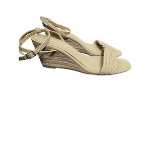 Joie Lila Straw Jute Wedge Sandals Espadrille Woven Natural